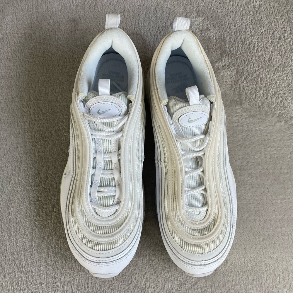 Nike Air Max 97 Women's Sneakers Shoes Size 7.5 Triple White Leather NEW - Picture 8 of 10